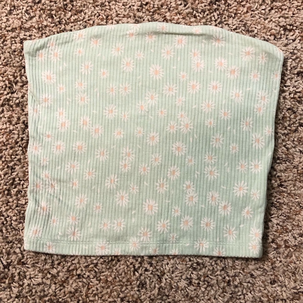 American Eagle Ribbed Floral Tube Top
